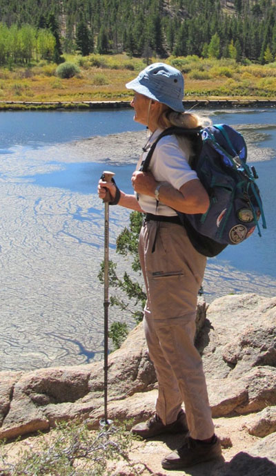 Kathy admires Lily Lake in Colorado