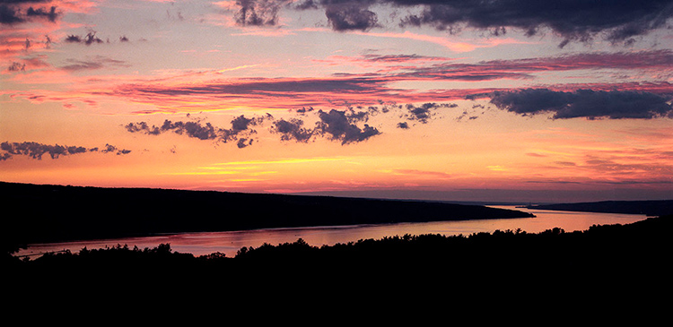 Cayuga Lake Sunset from Baker Lab roof