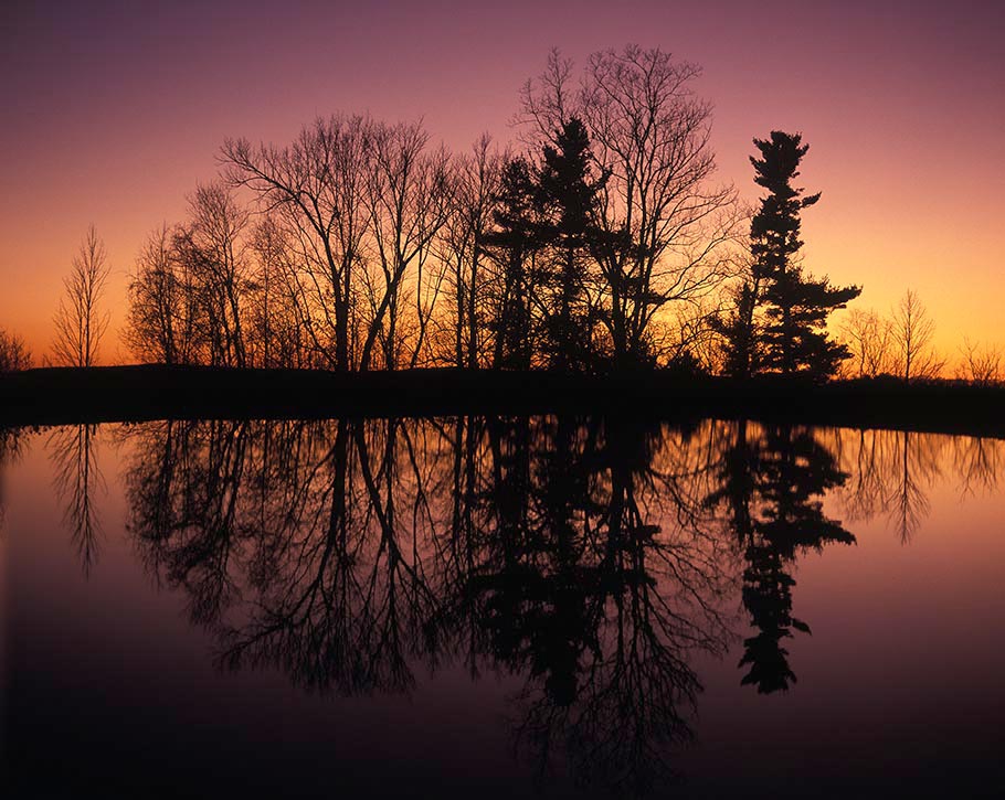 Alpen glow reflected in a pond