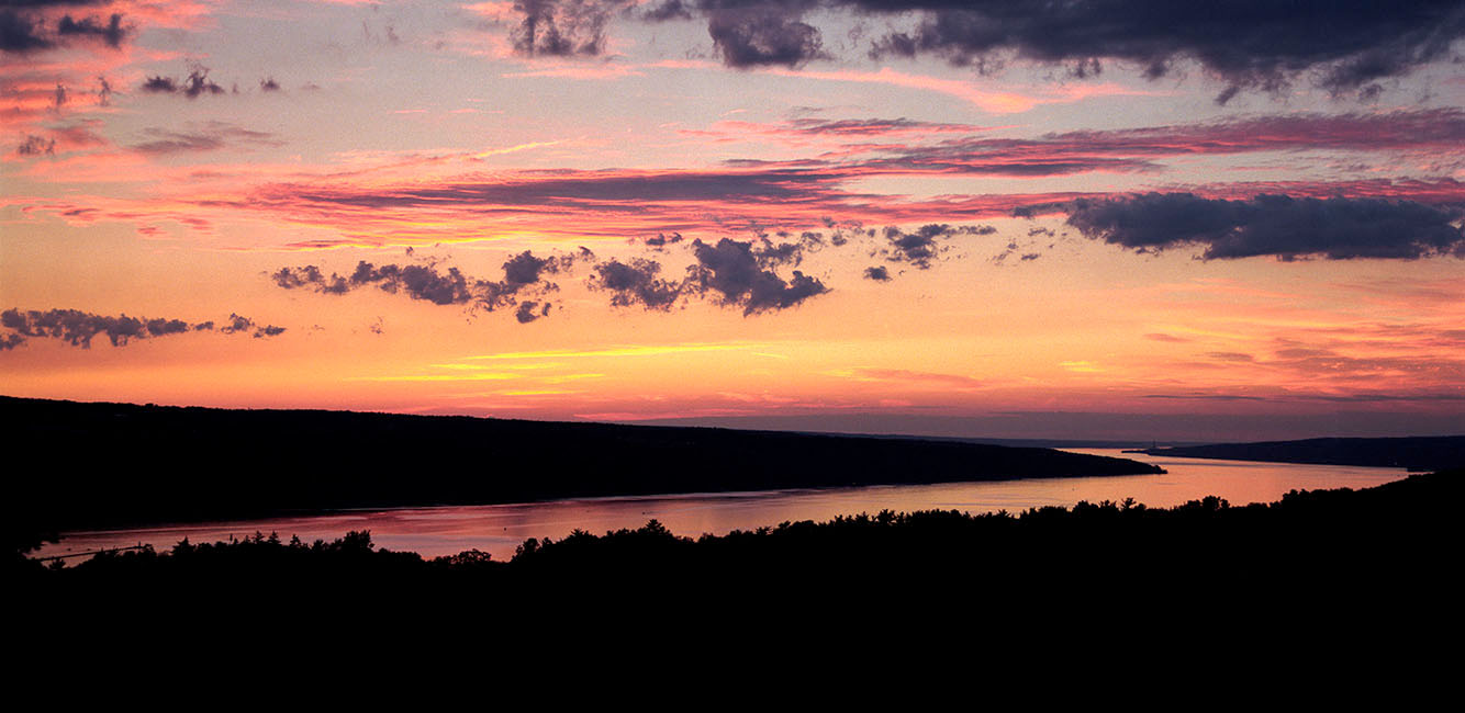 Sunset on Cayuga Lake as seen from Cornell University