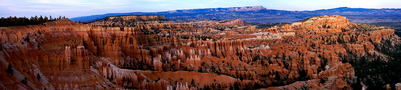 Panorama of Bryce Canyon at sunset
