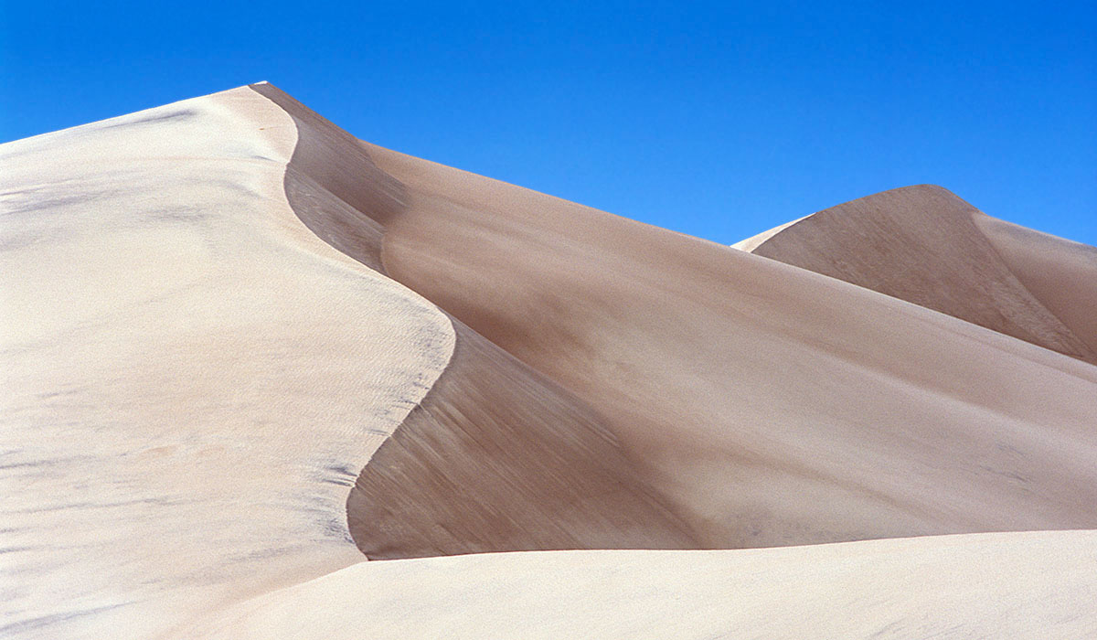 Sculpted sand dunes in Sand Dunes National Monument