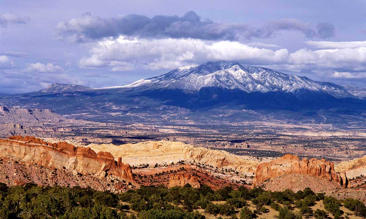 Waterpocket Fold and the Henry Mountains in Capital Reef National Park